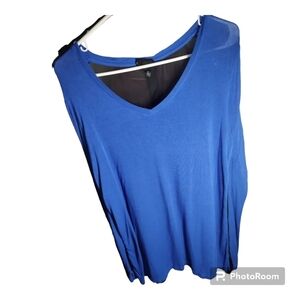 Women's Large Mossimo Blue Long sleeve with sheer black back